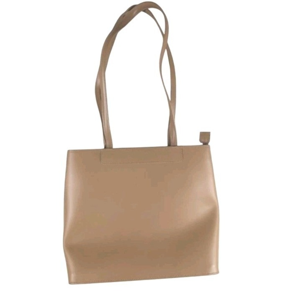 Lamarthe Tan Leather Tote Bag Made in Italy Minimalist Shoulder Bag